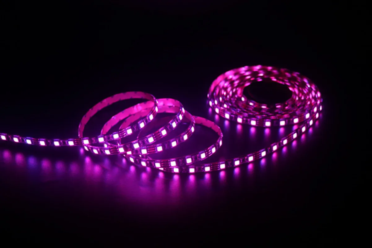 Фото 5050 SMD 5M 12V Светодиодная лента Водонепроницаемая светодиодная лента RGB RGBW RGBWW Желтая розовая ледяная синяя диодная лента Fleible №4
