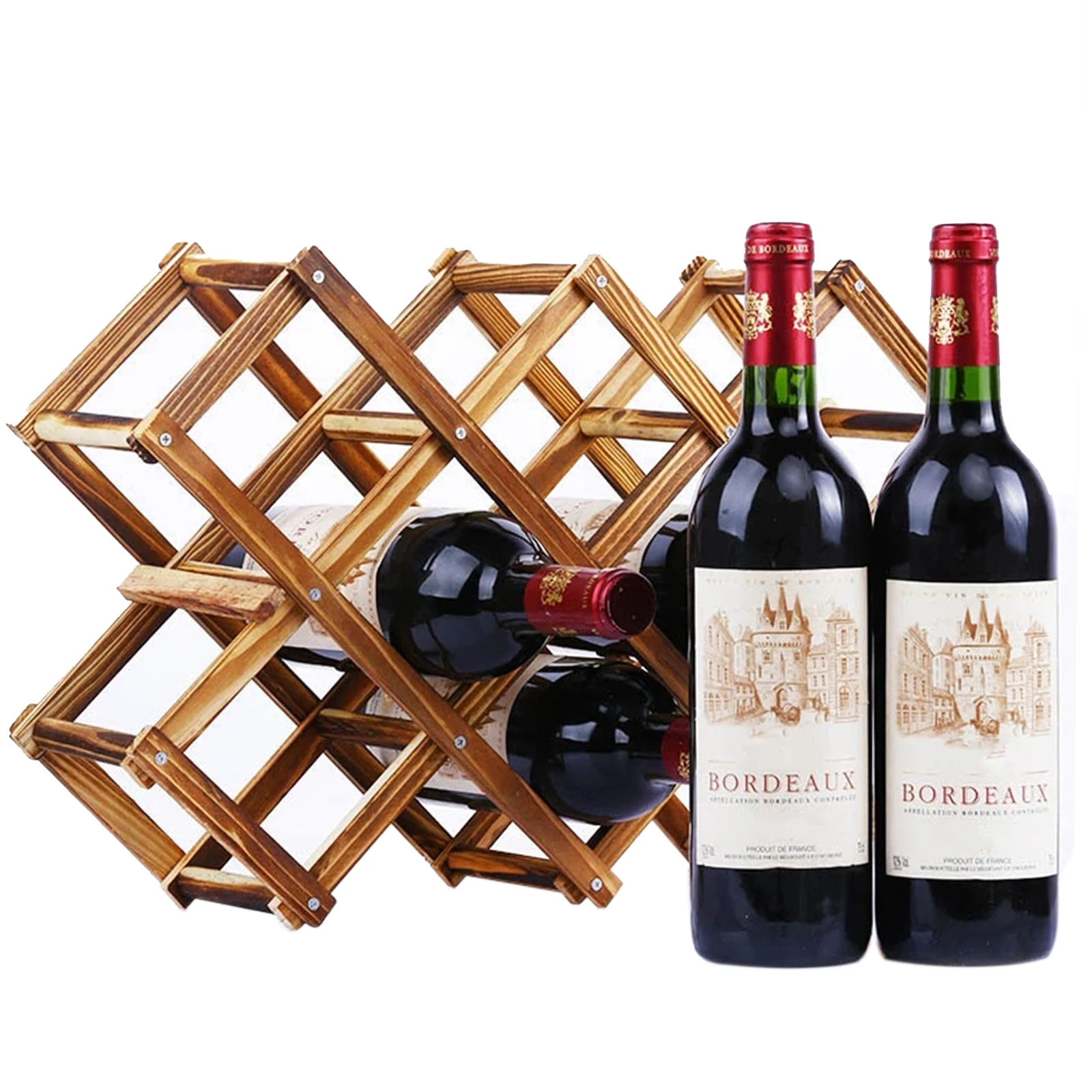 

Складная деревянная Винная стойка, высокопроизводительный стеллаж для красного вина, органайзер для хранения бутылок вина, шкаф для хранения, деревянные полки для вина