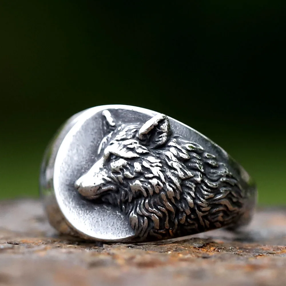 Мужское кольцо с волком Тора из нержавеющей стали 316L в скандинавском стиле 2023
