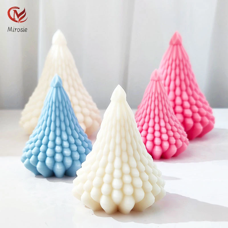 

Mirosie New Wheat Ear Pile Candle Mold Christmas Tree Candle Home Decoration Handmade Wheat Ear Pile Ice Grid Cake Mold