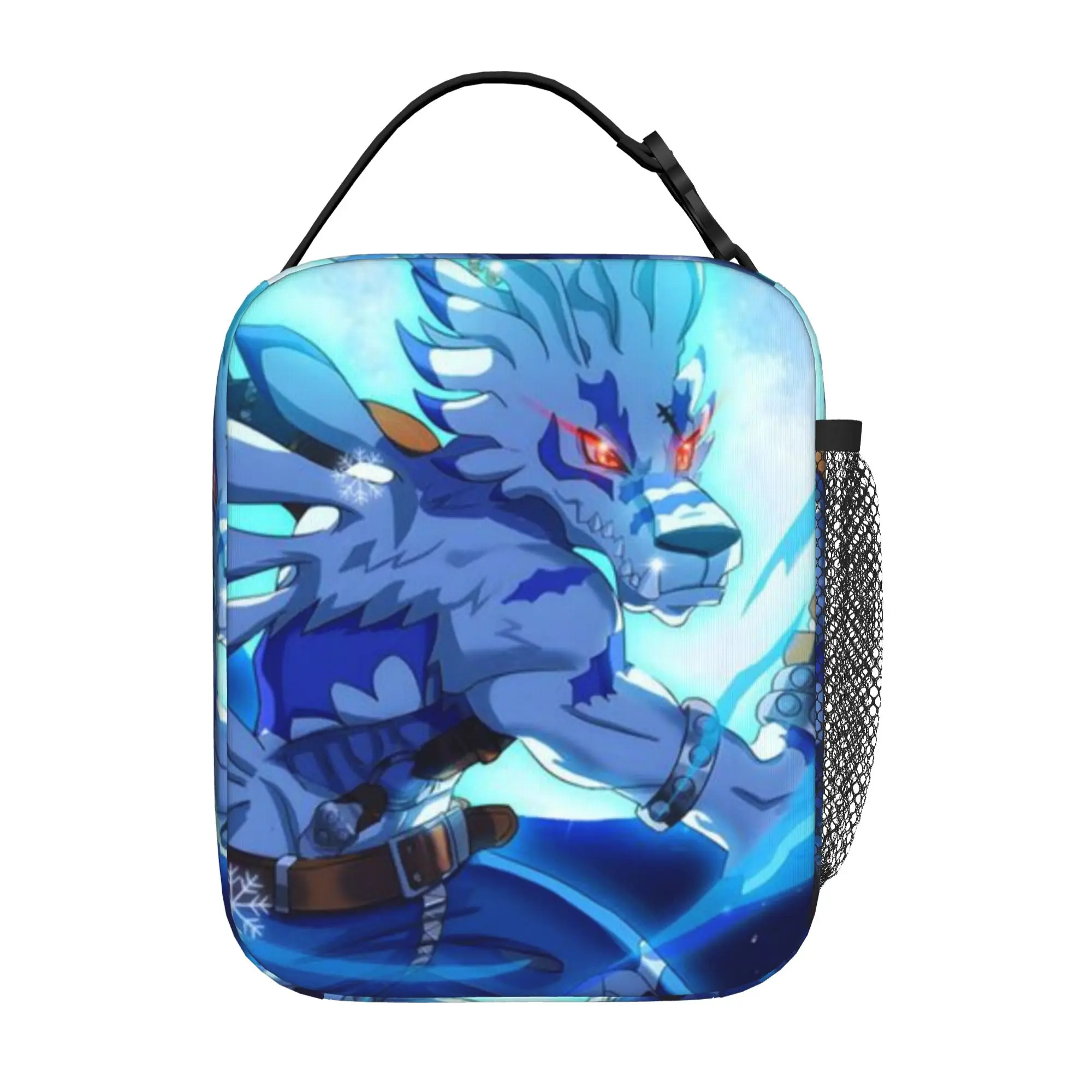Фото Сумка-ланчбокс Digimon Gabumon (6) к началу учебного года, новая многофункциональная термосумка для обедов в стиле High Street №1