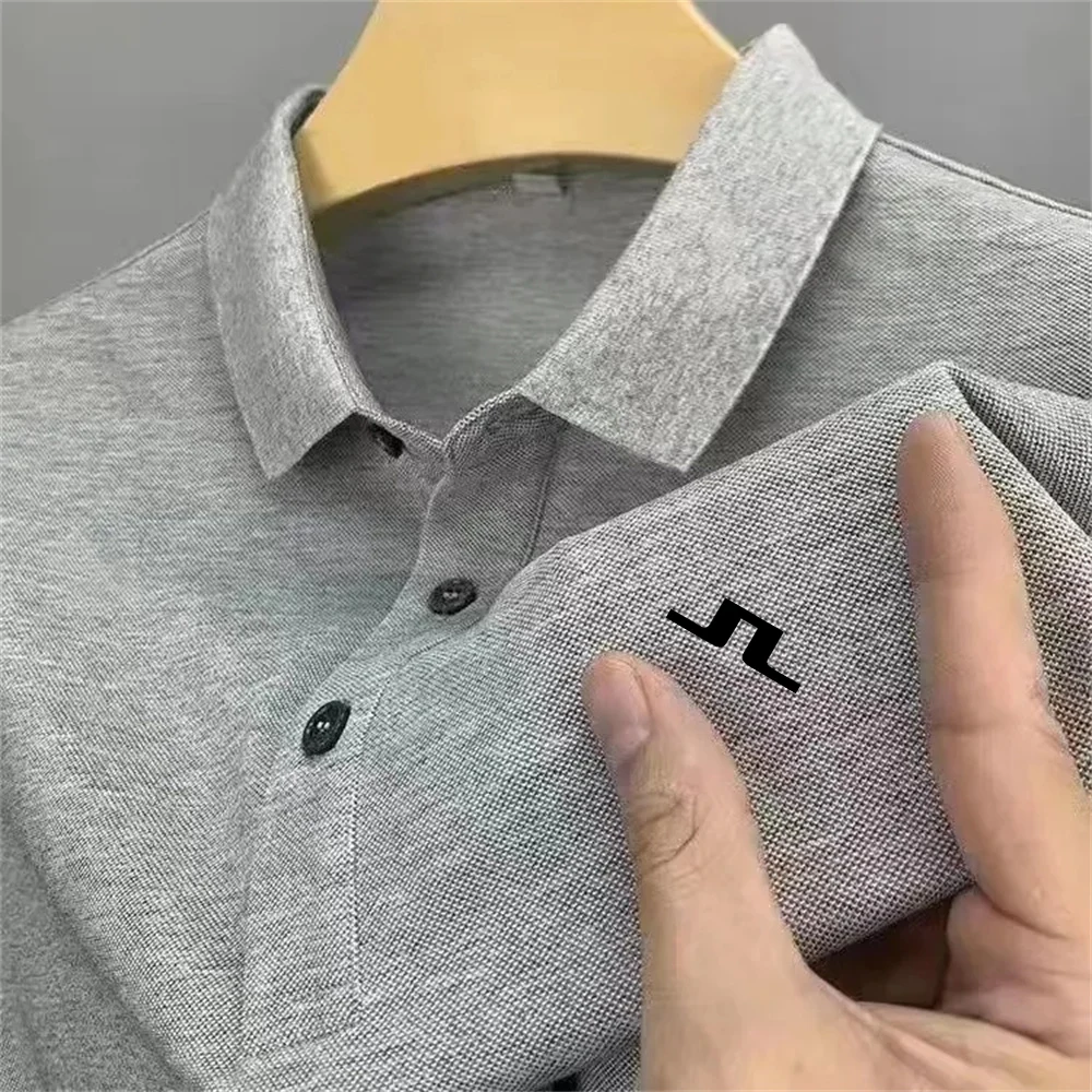 Embroidered logo 2023 summer men's golf T-shirt sports short sleeved lapel fashion polo T-shirt casual business men's golf shirt