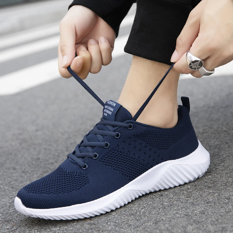 New Mens Walking Shoes Athletic Shoes Mesh Casual Trainer Fashion Sneakers Zapatillas Deporte Plus Size 39-48