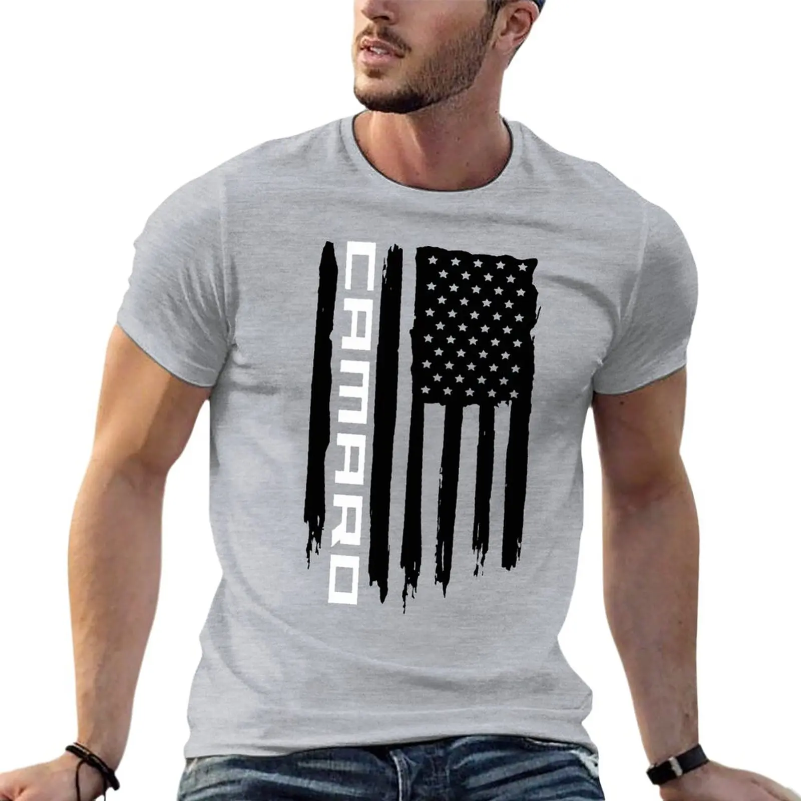 

Wheel Spin Addict Camaro Flag Oversized T Shirt Funny Men Clothes 100% Cotton Streetwear Big Size Tops Tee