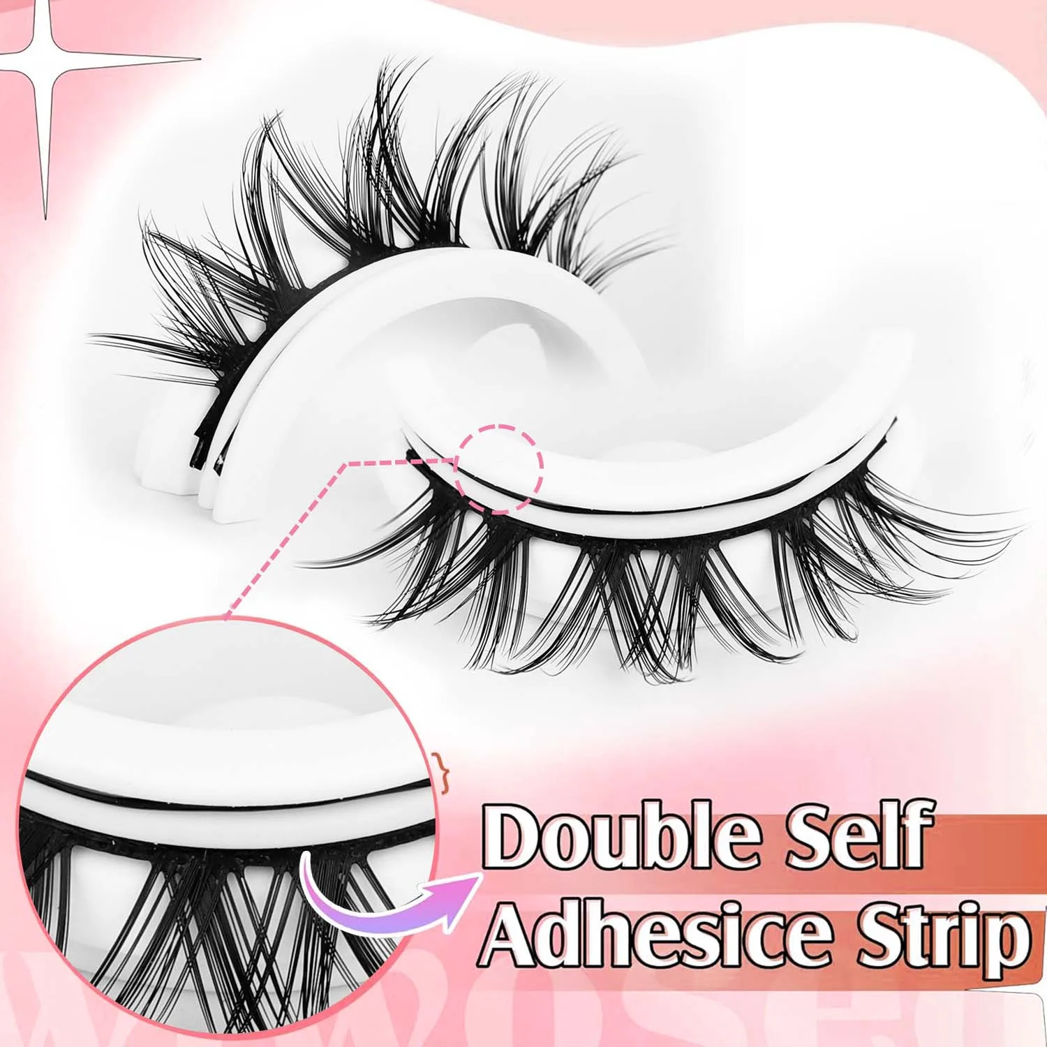 Z'LRAQI BEAUTY черные пластиковые терьеры накладные ресницы 17 мм синтетические