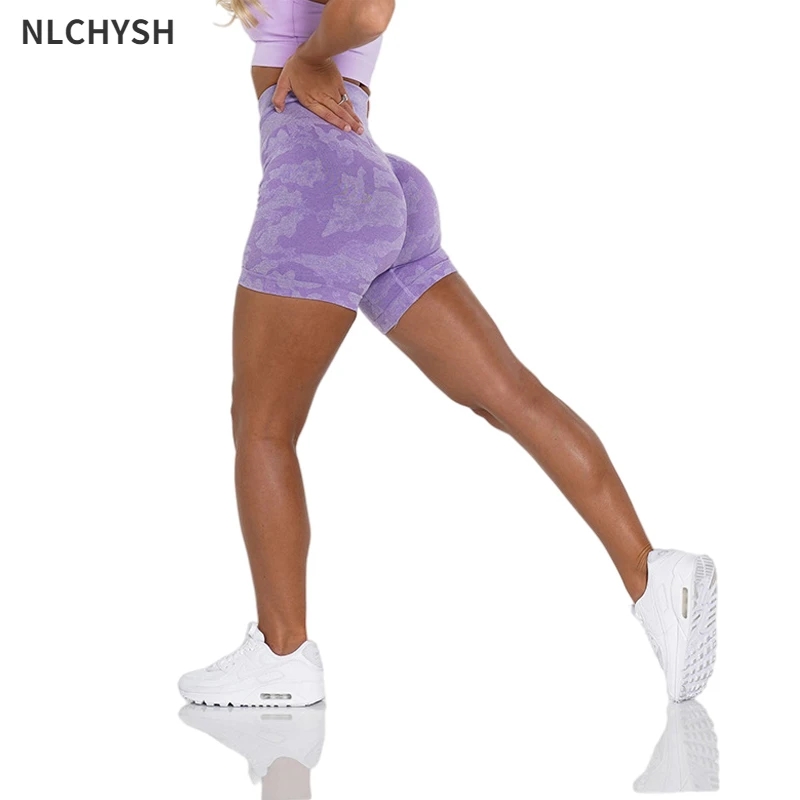 

Camo Seamless Shorts Spandex Shorts Woman Fitness Elastic Breathable Hip-lifting Leisure Sports Running Fitness Pants
