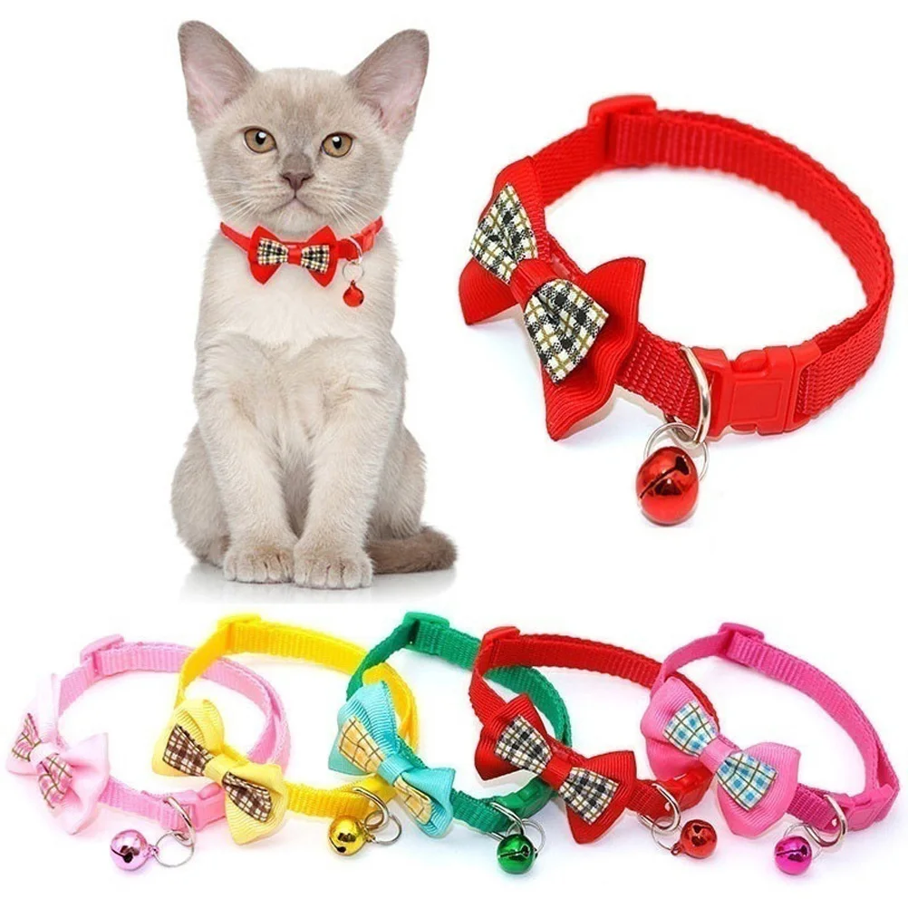 

Pet Collars New Pet Bow Bell Collars Cute Cat Collars Pet Supplies Multicolor Adjustable Pet Dressing Tool Pet Accessories