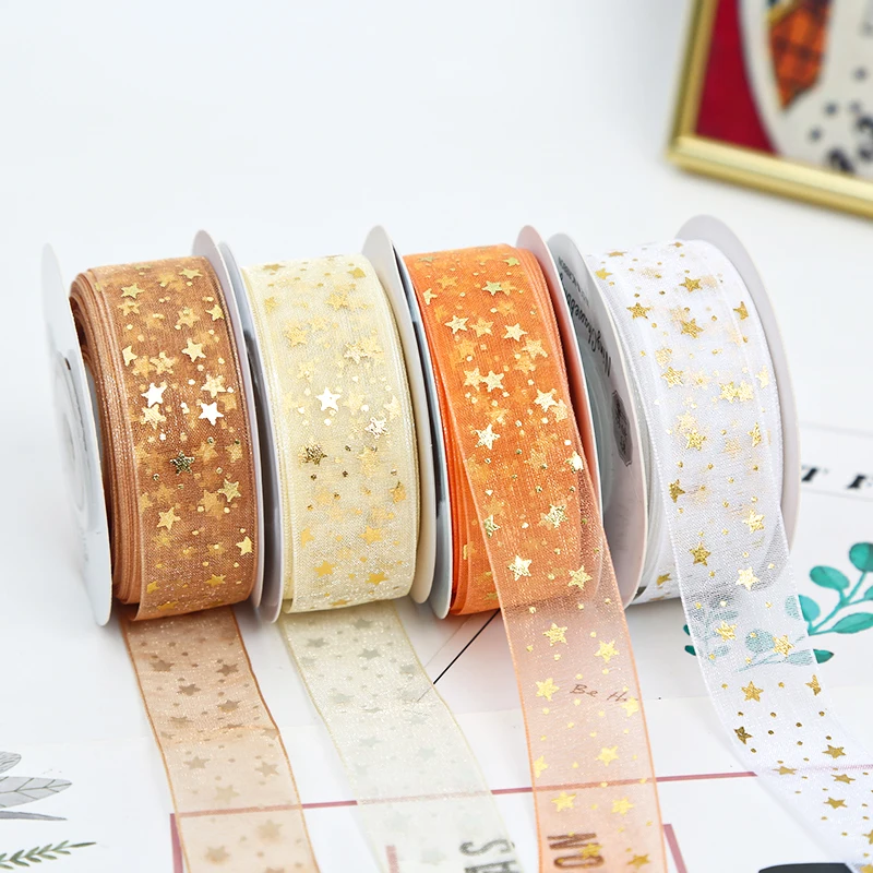 

Бронзовая звезда 2 см, Снежная пряжа, лента, лента, букет, торт, упаковка, материалы «сделай сам», лента ручной работы, декоративный ремень