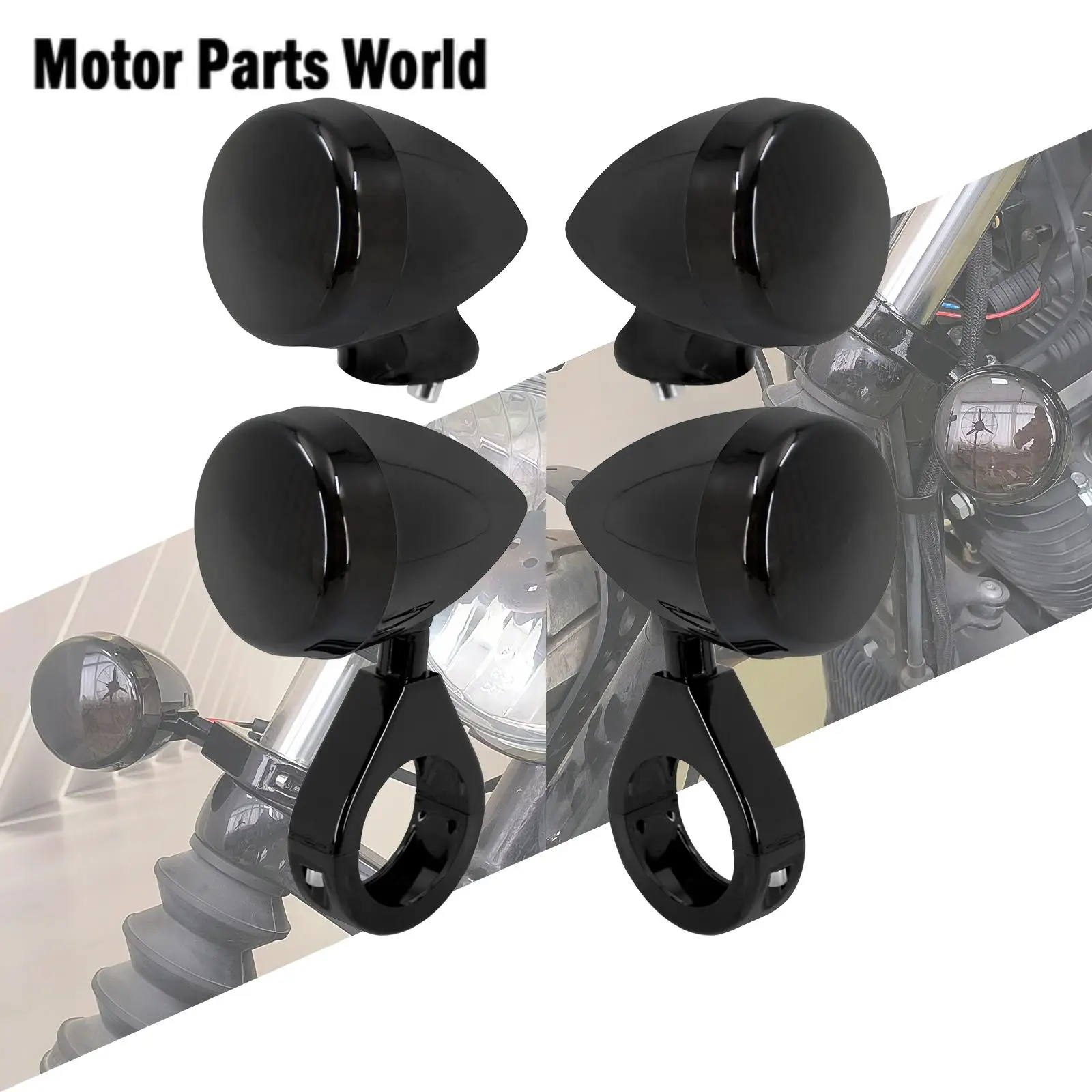 

2 пары, указатели поворота для мотоцикла, цвет черный