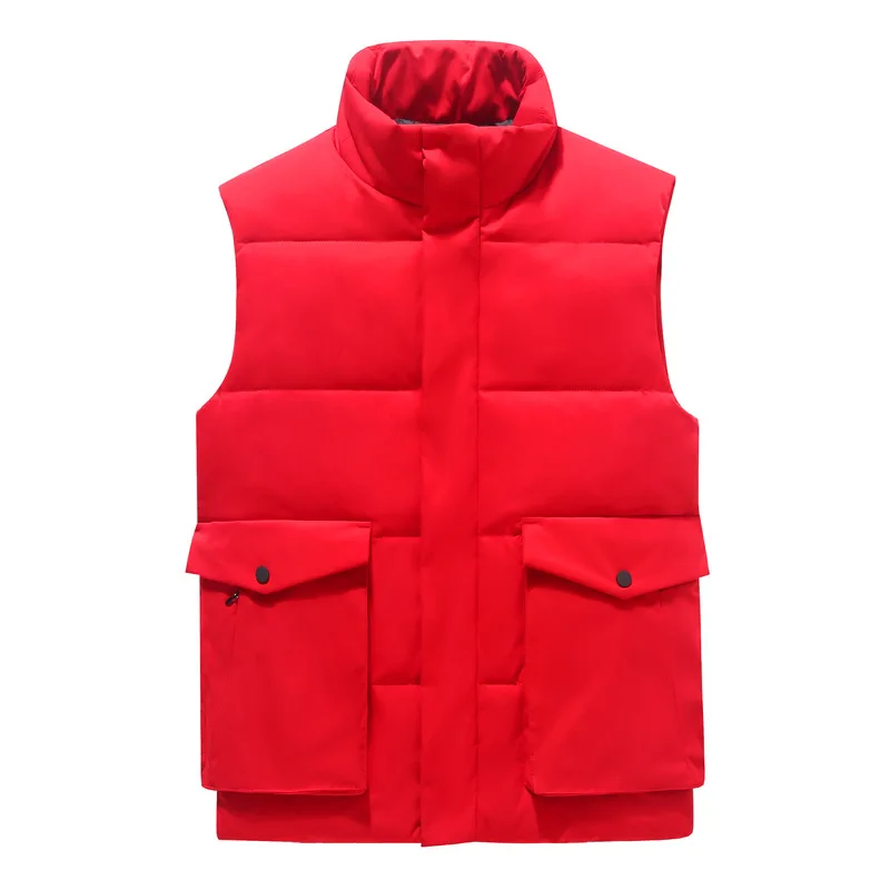 

2022 Men's Casual Vest Autumn Trendy Thickening Stand Collar Cotton Vest