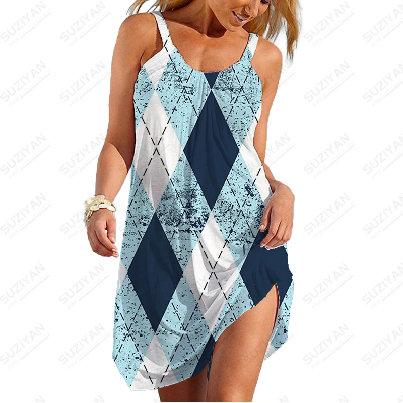 

2023 New Fashion Casual Suspender Dress Loose Air Dress Temperament All-match 3D Printing Dress High-quality Dress