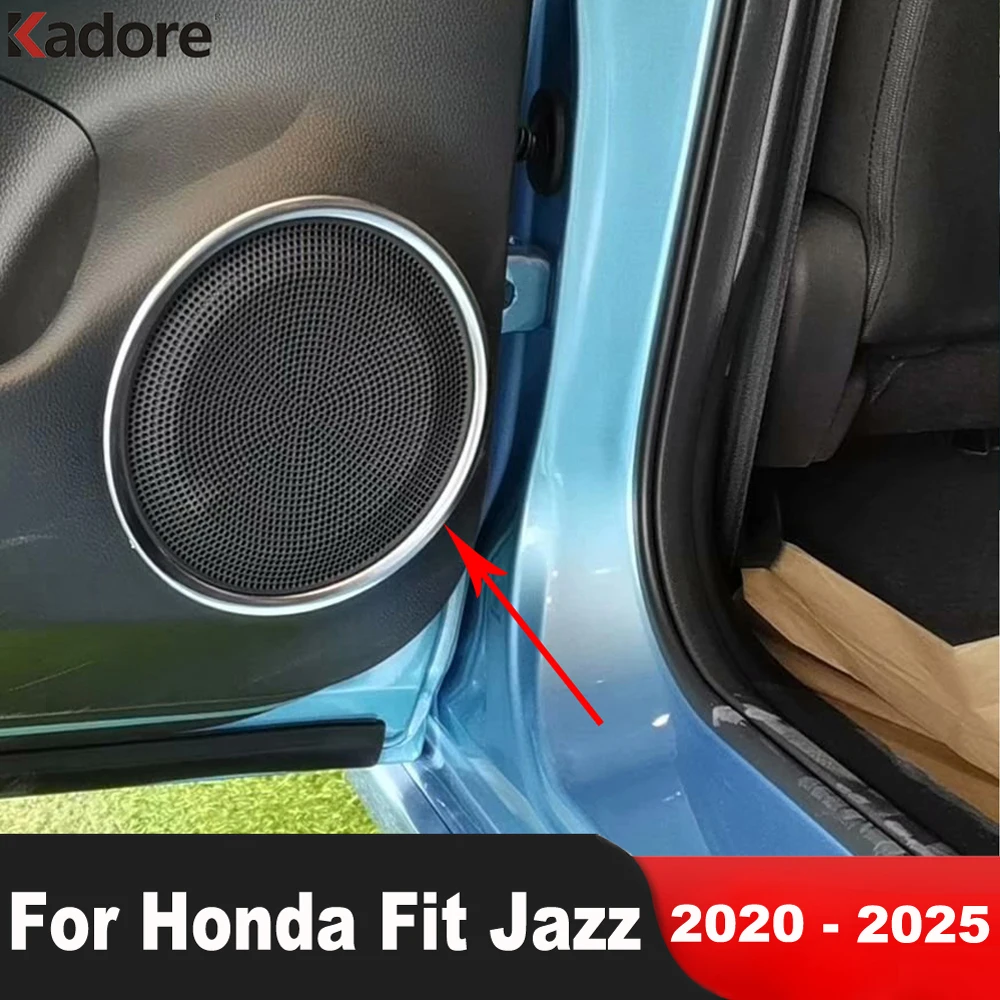 Для Honda Fit Jazz 2020-2025: Черная накладка на внутреннюю дверную аудиосистему, декоративная отделка динамиков, аксессуары для интерьера автомобиля (art.: 3920db03e58ac) - 3920db03e58ac