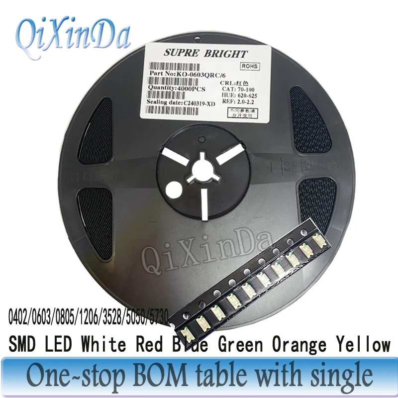 Набор светодиодов A plate 1206 0805 0603 SMD красный желтый зеленый белый синий оранжевый