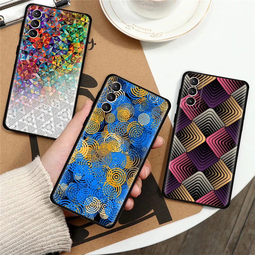 

Чехол с геометрическим рисунком для Samsung Galaxy S22 S23 S20 FE S21 Ultra S10 S9 S8 Plus S10e S7 Edge, Модный мягкий чехол для телефона