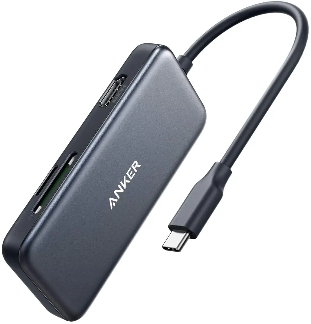 

Anker USB C Hub, 5-in-1 USB C Adapter, with 4K USB C to HDMI, SD and microSD Card Reader, 2 USB 3.0 Ports, for MacBook Pro