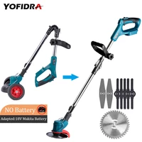 yofidra foldable electric saw for makita 18v batteryadjustable lawn mower with 8 accessories garden pruning cutting power tool