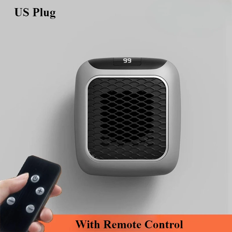 

Мини-нагреватель 800 Вт для дома в автомобиле, небольшие вентиляторы для ванной комнаты, настенный керамический электрический обогреватель PTC с дистанционным управлением, бытовой