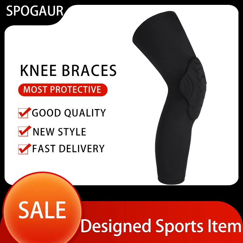 

1PC SPOGUAR Basketball Knee Pads Sleeve Honeycomb Brace Elastic Kneepad Protective Gear Patella Foam Support Volleyball Support