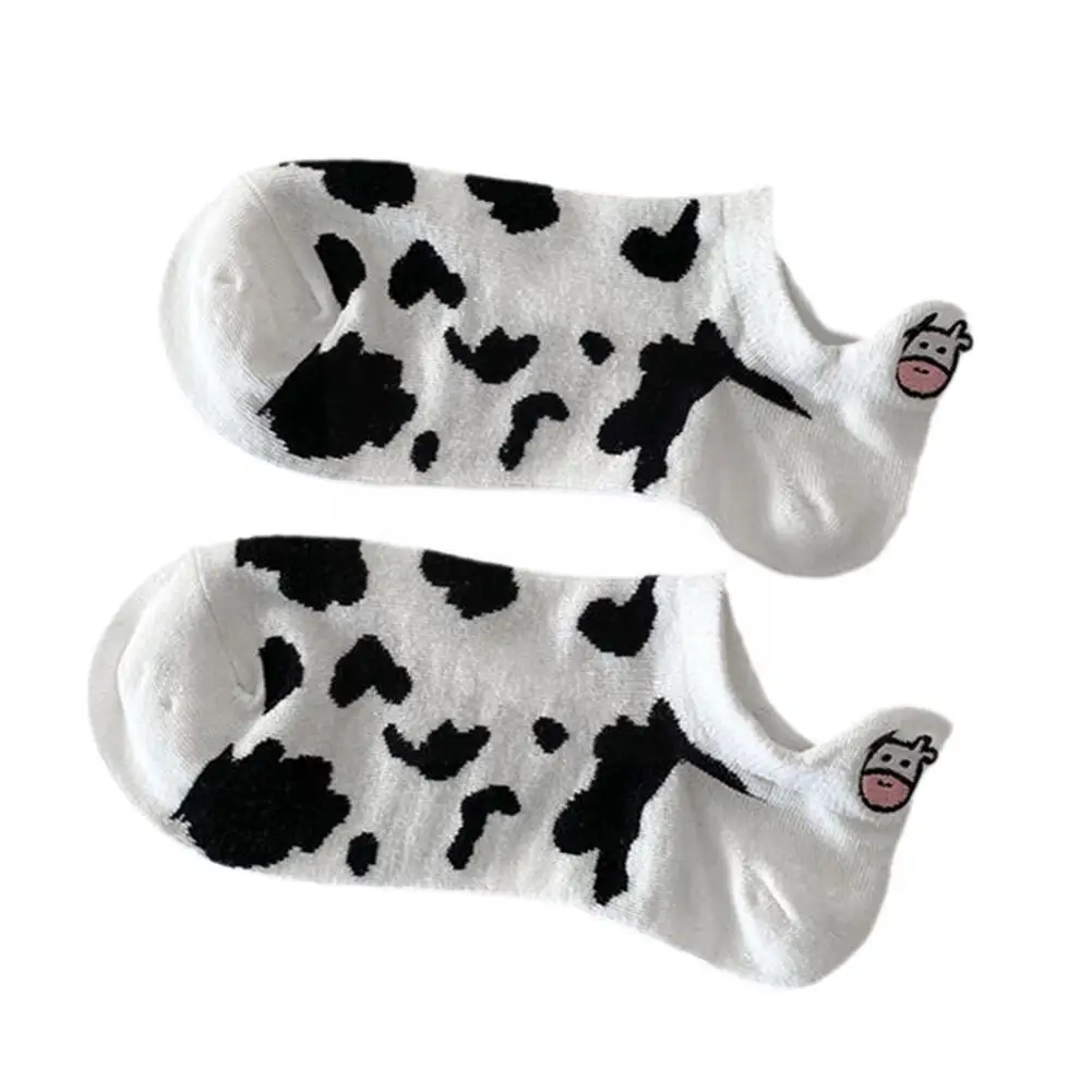 

Носки-невидимки летние для девочек, дышащие Нескользящие с милым принтом коровы и неглубоким носком, впитывающие пот, K4Z7