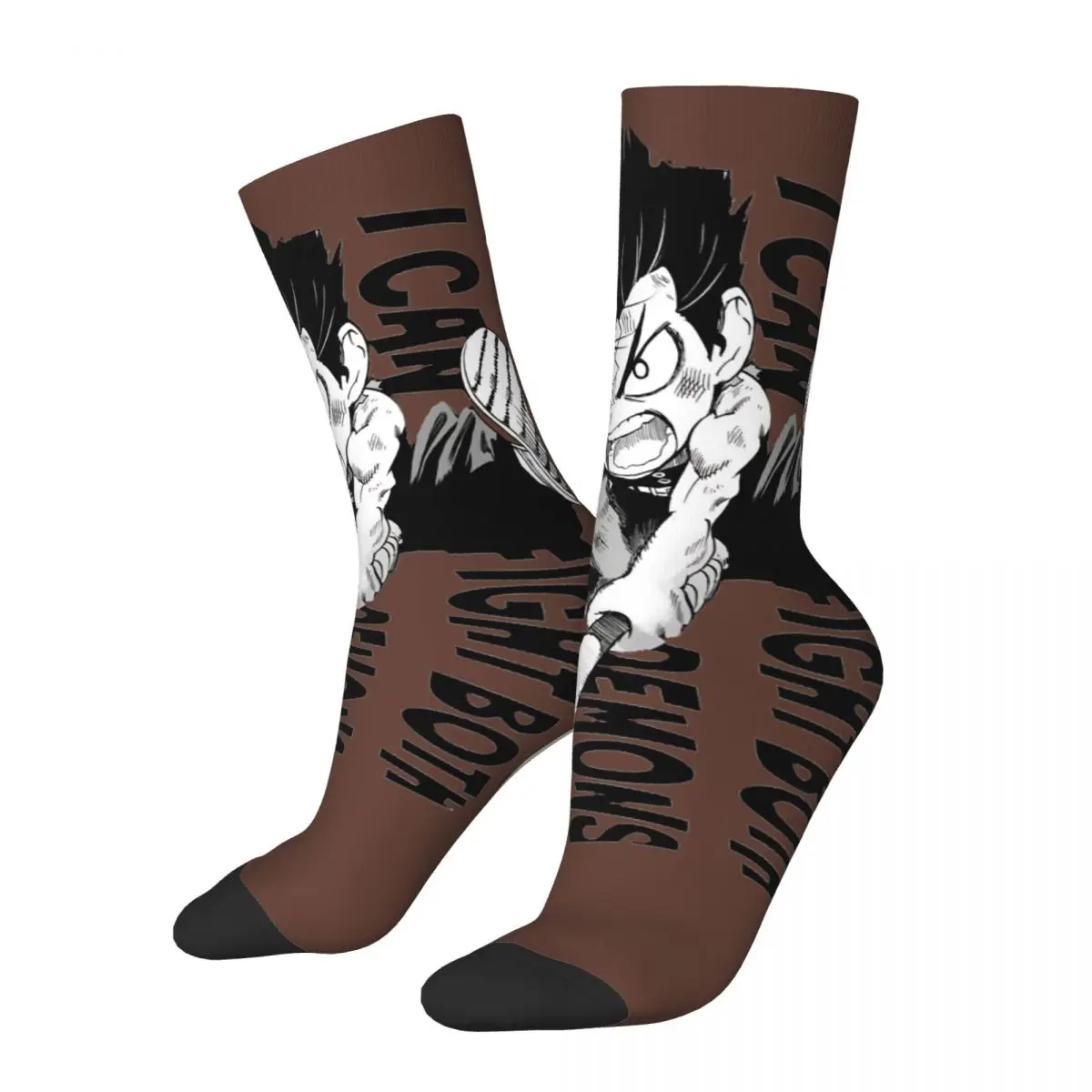 

Funny Happy Men's compression Socks Metal Bat Classic Vintage Harajuku One Punch Man Manga Hip Hop Novelty Crew Crazy Sock