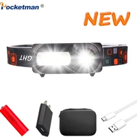 portable led head lamp xpecob led headlamp usb rechargeable tactical torch waterproof head light use 18650 battery head torch