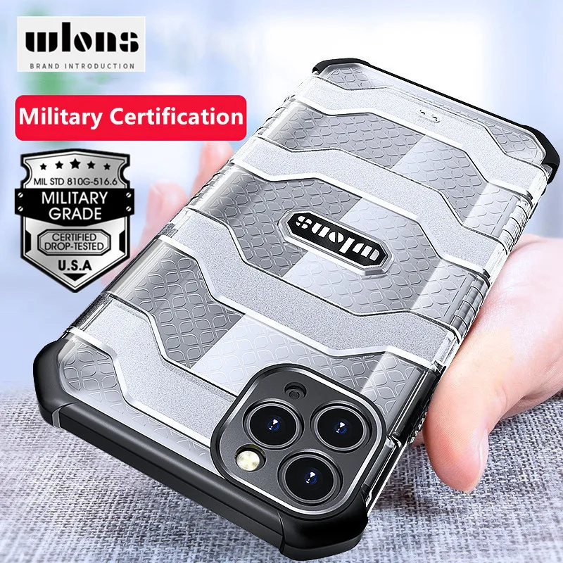 

Wlons Military Rugged Armor Case for iPhone 13 12 11 Pro Xs Max Mini Xr X SE 2020 7 8 Plus Drop-tested Protection Back Cover