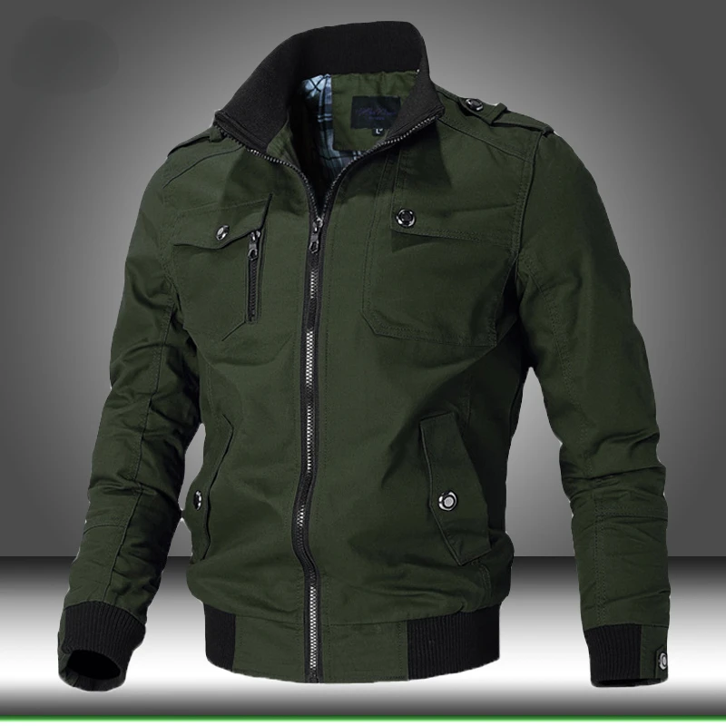 

Bomber Jacket Men Windbreaker Jackets Cotton Coat 2022 Autumn Winter New Outwear Male Slim Fit Military Pilot Overcoat Clothing