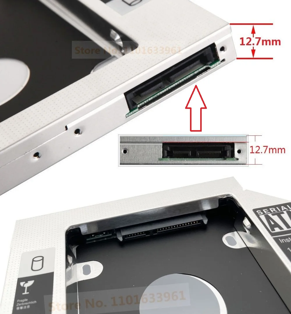 Фото 12,7 мм 2,5 SATA HDD Жесткий диск Оптическая рамка Caddy для Lenovo ThinkPad T420 W510 W520 W530 R400 R500 W700 W700ds W701 W701ds №4