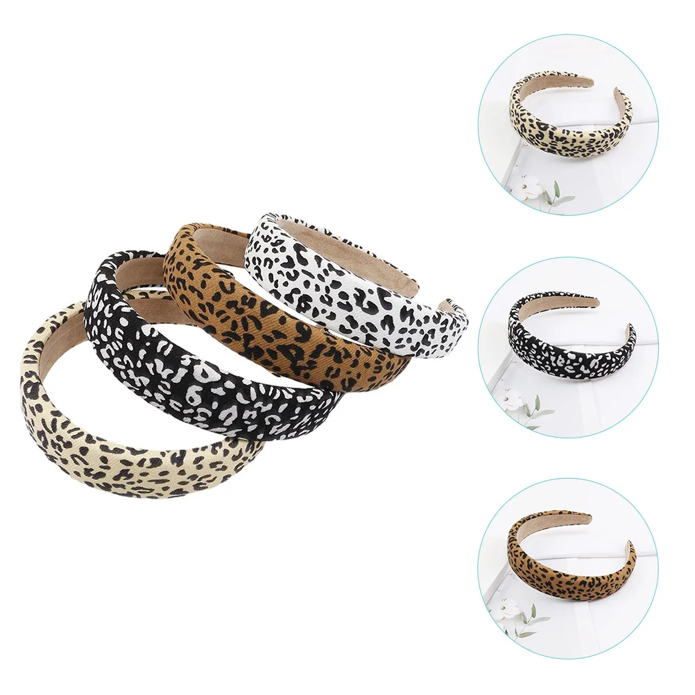 

Headbands Headband Hair Leopardwomen Head Band Wide Womens Vintage Elastic Accessories Wrapmakeup Padded Hoop Statement Bands