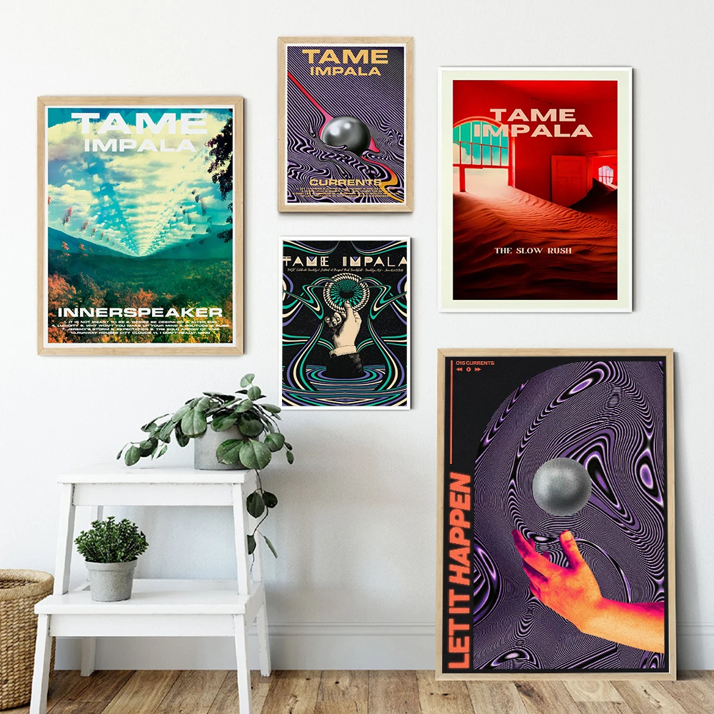 Психоделический постер Tame Impala Обложка для альбома винтажной музыки