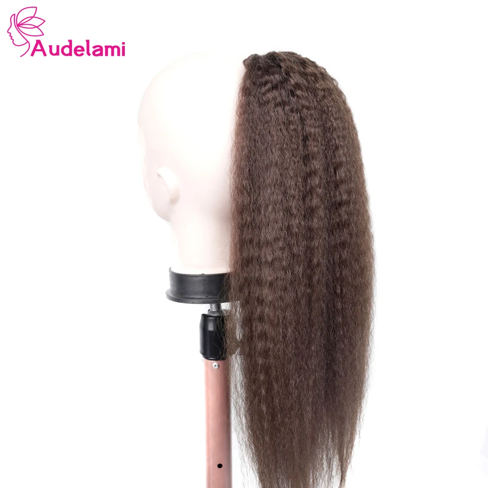 Audelami курчавые прямые накладные волосы на шнурке наращивание конского хвоста 100%