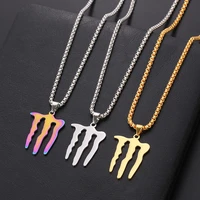 trendy hip hop punk style necklace for man women paw bullet stainless steel arrow chokers pendant exquisite jewelry gifts
