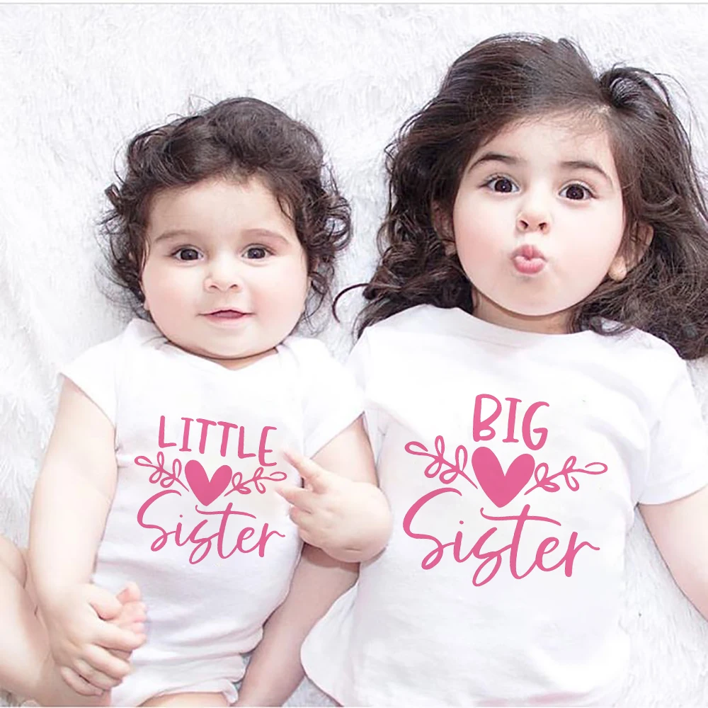 

Sibling Sister Matching T-shirts Big Sister Little Sister Matching Shirts Kids Tops Baby Bodysuits Pregnancy Announcement Tees