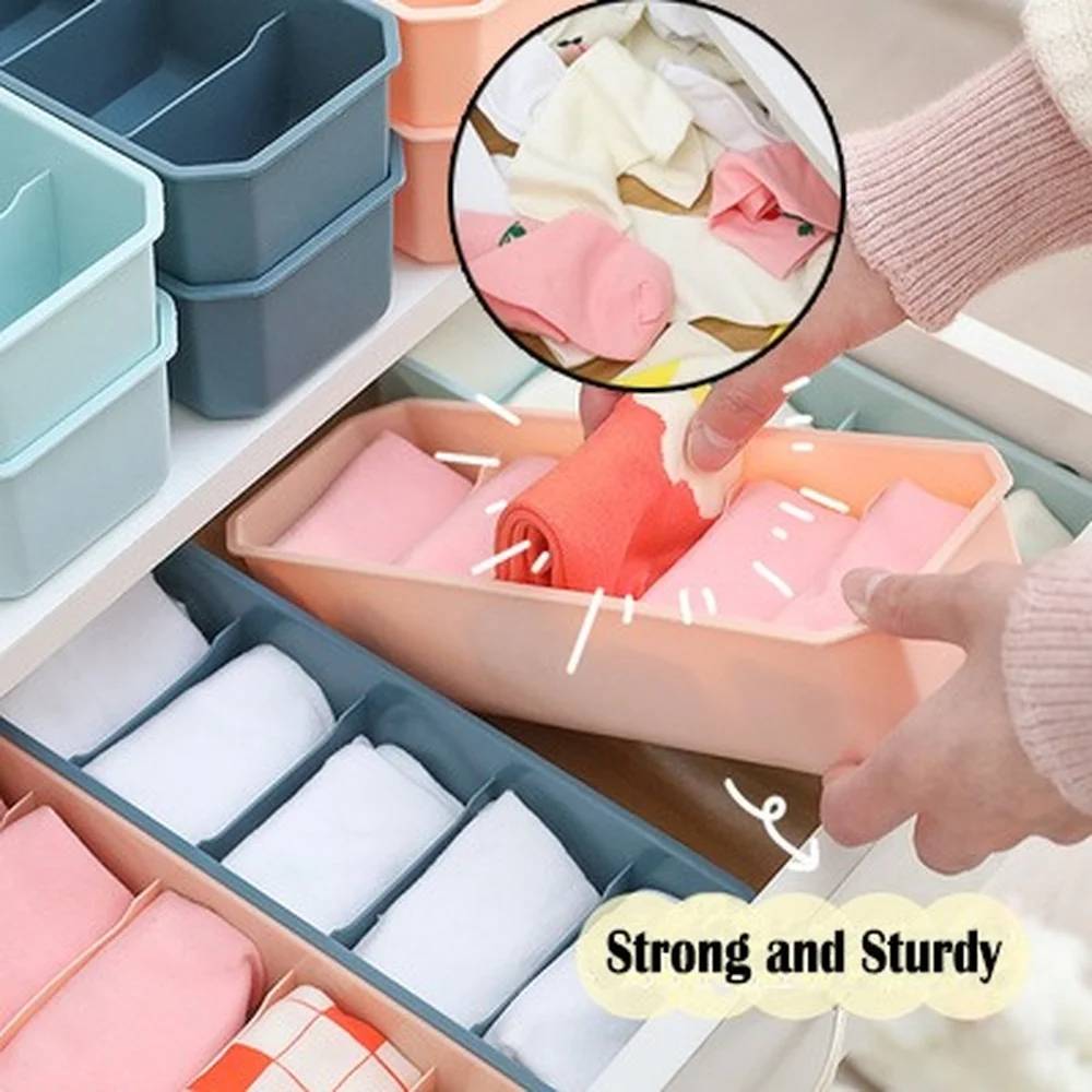 

5 Grids Drawer Organizer Underwear Storage Box Closet Case Tie Socks Separated Wardrobe Household Home Bedroom Sorting Partition