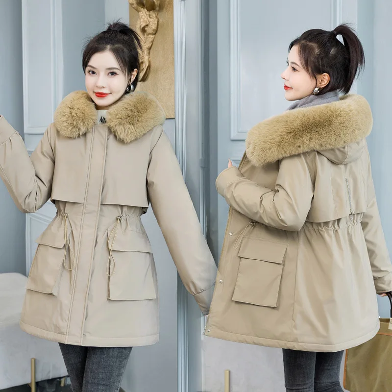 2022 New Winter Jacket Women Parkas Warm Casual Parka Clothes Long Jackets Hooded Parka Female Fur Lining Thick Mujer Coat
