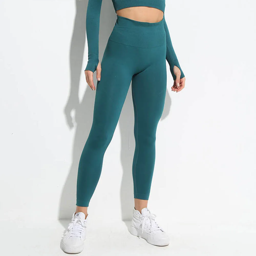 New Seamless Yoga Leggings High Waist Scrunch Butt Klein Blue Sport Pants Women Running Fitness Tights Push Up Workout GYM Girl