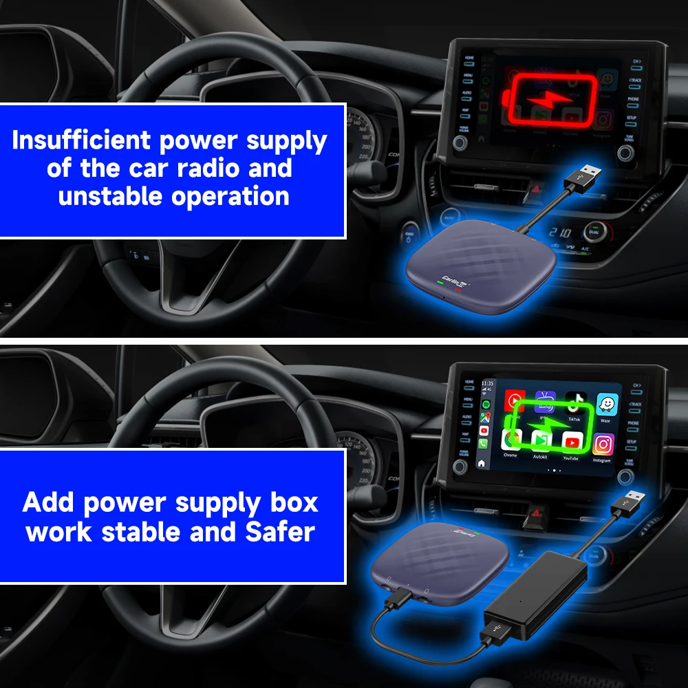 Автомобильный блок питания CarlinKit кабель для Android 13 CarPlay Ai Box решение автомобильный