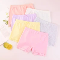 2 12 years old little girls anti glare safety underwear cotton summer thin section solid bow candy color random 2 pieces lot