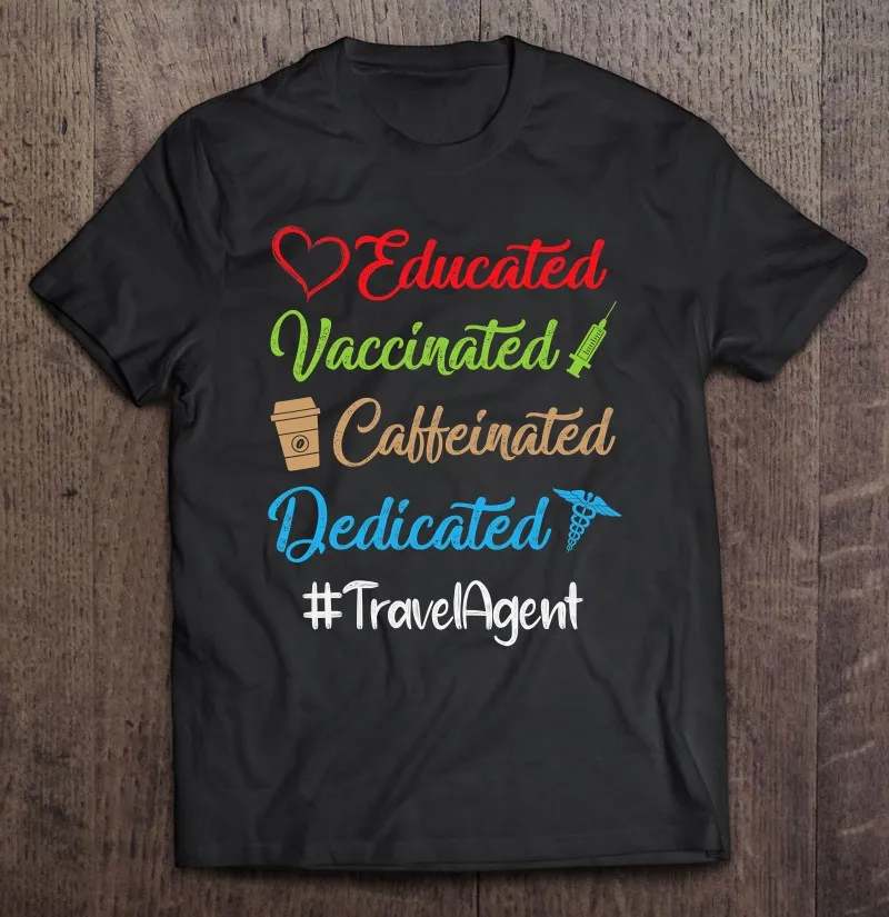 

Образованная привитая кофеиновая специальная забавная футболка для путешественников, футболки большого размера, футболки, футболки, женск...