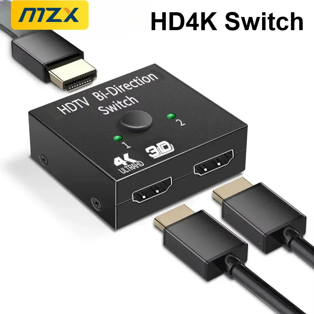 Фото MZX Двунаправленный HDMI-коммутатор 1x2 2x1 4K, KVM-сплиттер, адаптер-конвертер для монитора, ноутбука, ПК, аксессуары №2