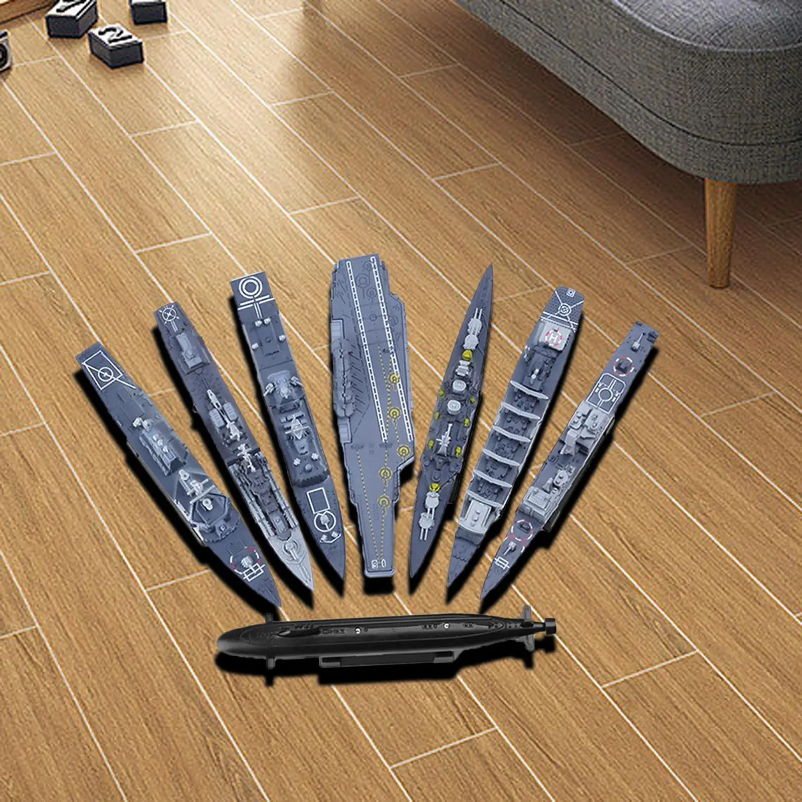 4D комплект из 8 собранных моделей военного корабля игрушки ручной работы для