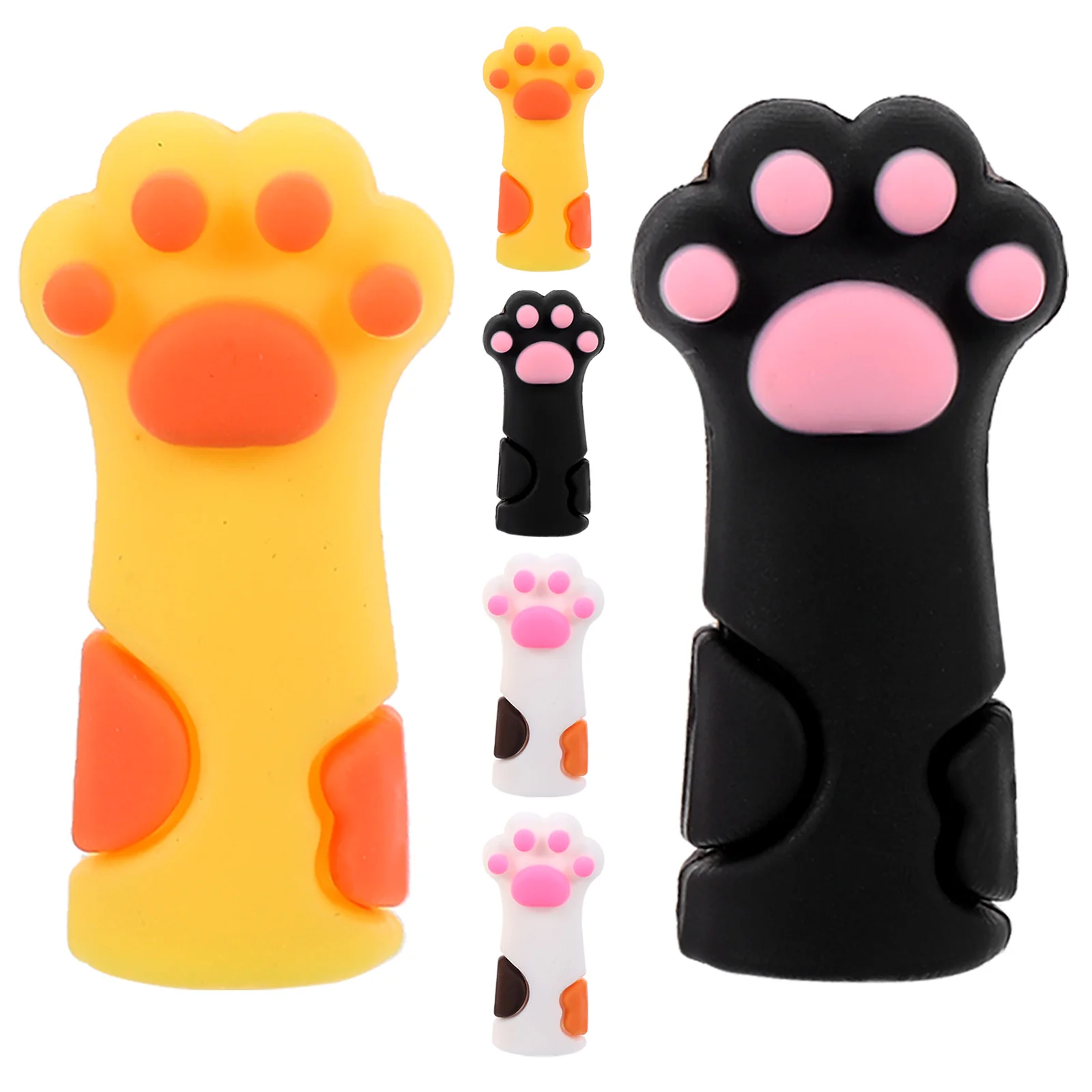 

6 Pcs Pen Case Adorable Protectors Cat Paw Claw Extenders Silica Gel Silicone