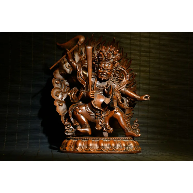

7,8 "Коллекционная китайская коробка резьба по дереву буддизм фудо Мио-о/аланата статуя ремесло подарок украшение для дома Decore