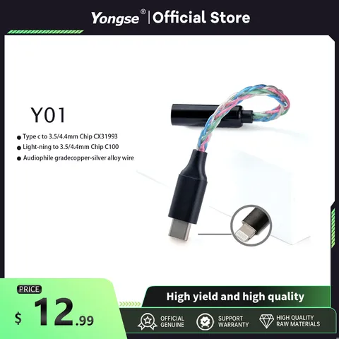 YONGSE Y01 светильник-ning to 3,5mm/4,4mm Chip C100