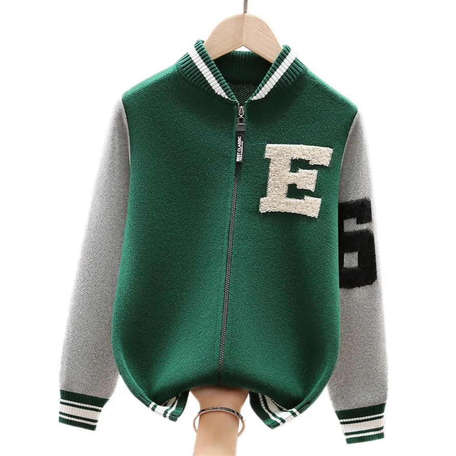 

Детский вязаный кардиган на молнии, на Возраст 4-15 лет