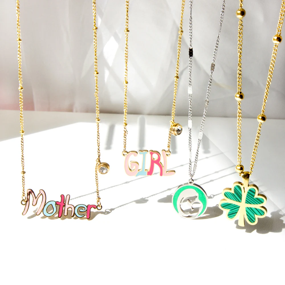 

LUXUKISSKIDS Brand Design 2022 Mother's Day For Mama Gifts Letter Pendant Necklace Girls Mother Matching Necklaces Cute Collier