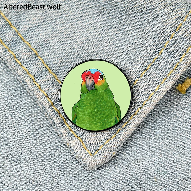 

Lored Parrot Printed Pin Custom cute Brooches Shirt Lapel teacher tote Bag backpacks Badge Cartoon gift brooches pins for women