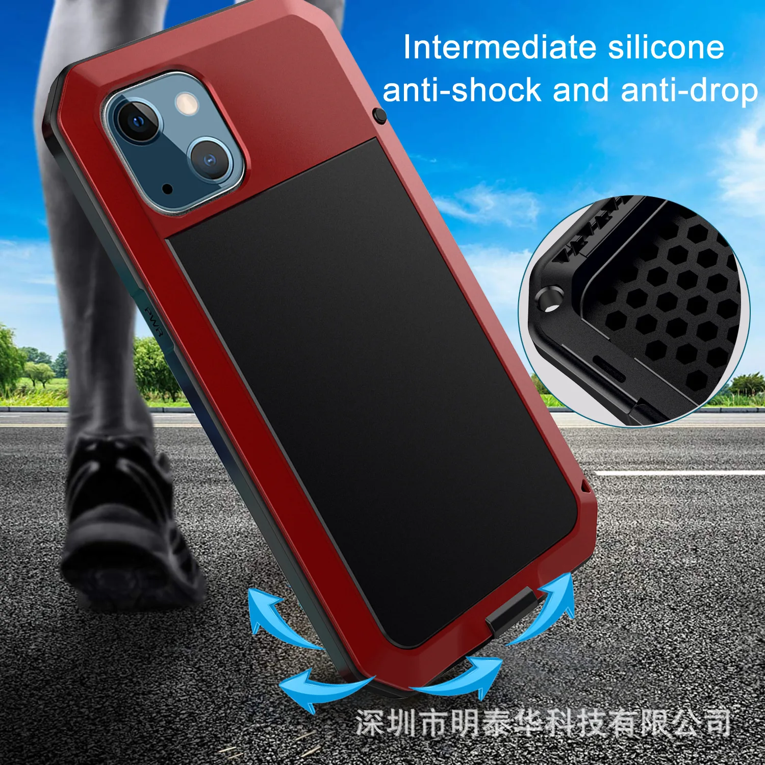 

Shockproof armor Metal Aluminum phone Case for iPhone 14 13 12 11 Pro XS MAX XR X Full Protective Bumper Cover