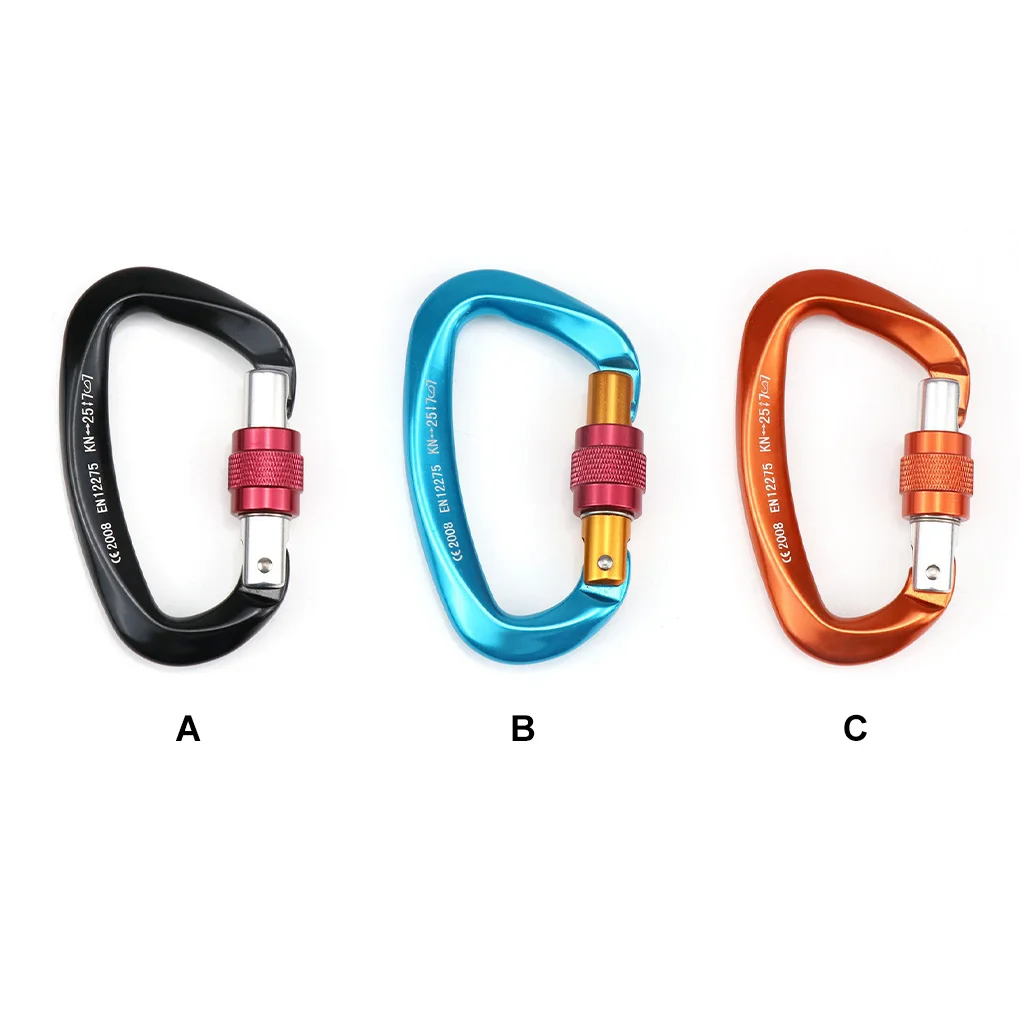 

Carabiner Climbing Camping D Shape Buckle Clip Emergency Mountaineering Locking Keychain Descend Hanging Karabiner