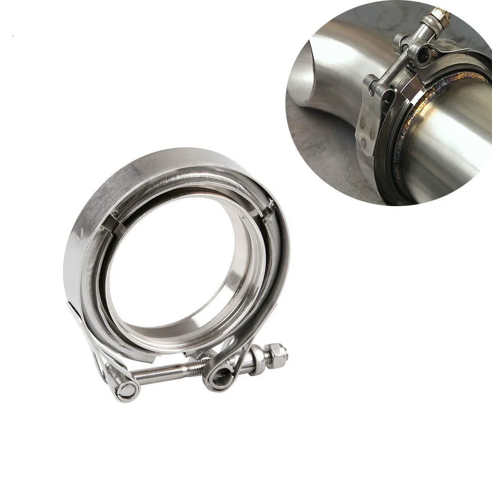 Купи 1pcs 3'' Inch SS304 V-Band Clamp Stainless Steel M/F 3 v band Turbo Exhaust Downpipe Flange Clamps Kits за 1,082 рублей в магазине AliExpress